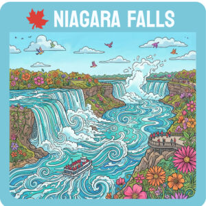 n0403 Floral Map 3 Coaster