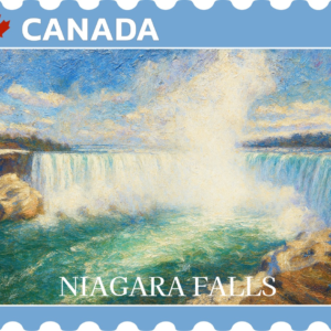 n0902 Waterfall Oil Painting magnet