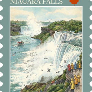 n0903 Waterfall Viewpoint Illustration magnet