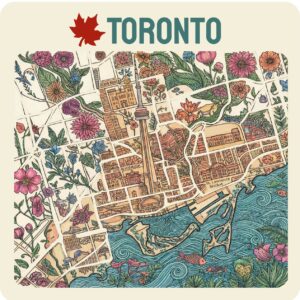 t0404 Toronto Map 2 Coaster