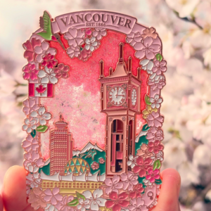 V0101 Cherry Blossoms Quick-sand Enamel Magnet